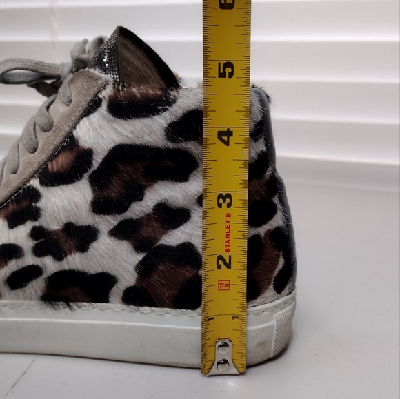 P448 John Y2K Calf Hair Leopard Side Zipper Lace Up High Top Sneakers Sz 6 - Picture 11 of 15